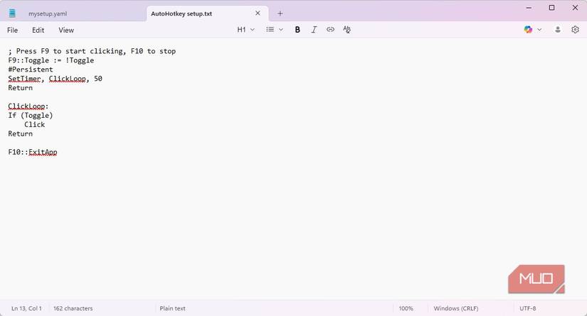 AutoHotKey setup for Windows 11
