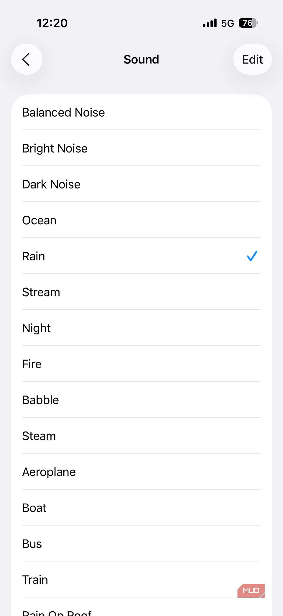 Background sound options on iPhone