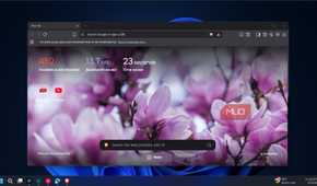 Brave browser start page open on a Windows 11 computer