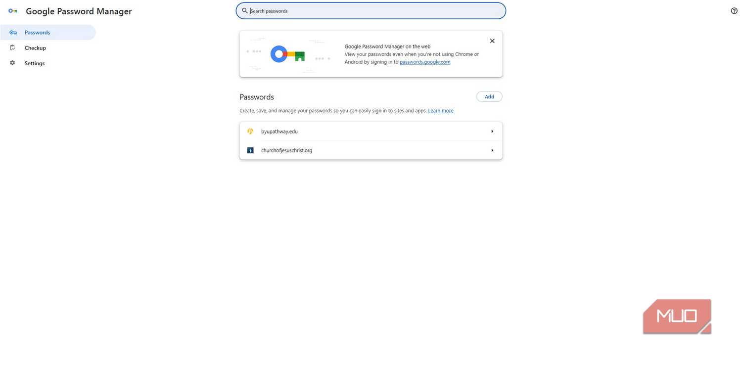 Chrome password anager
