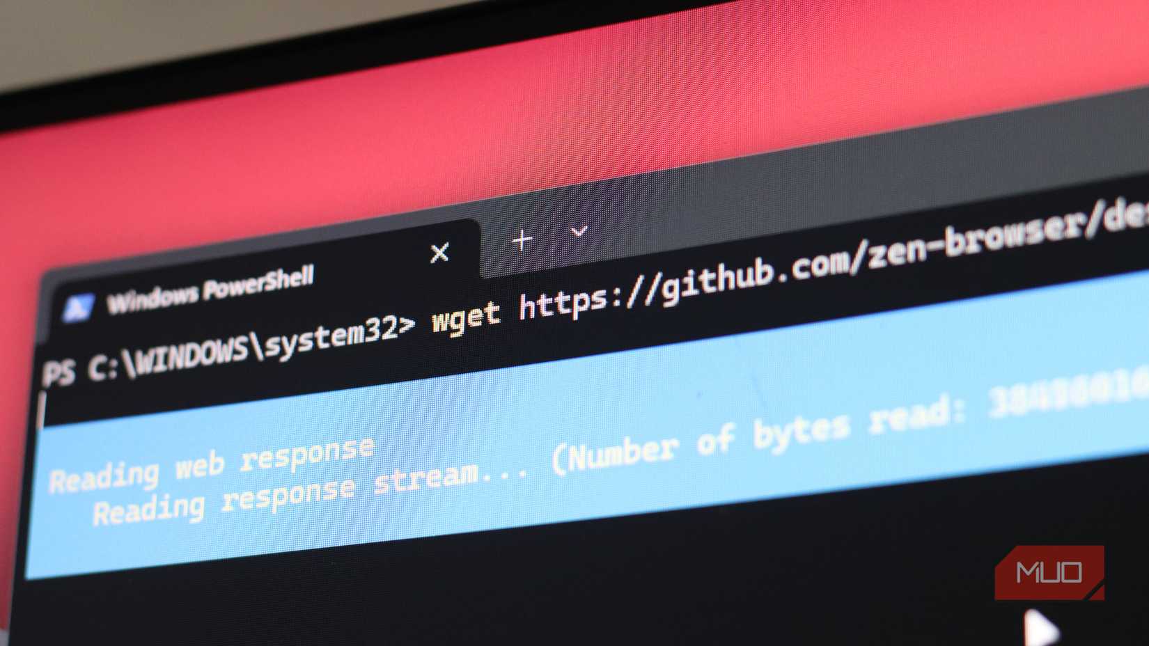 PowerShell running Wget command.