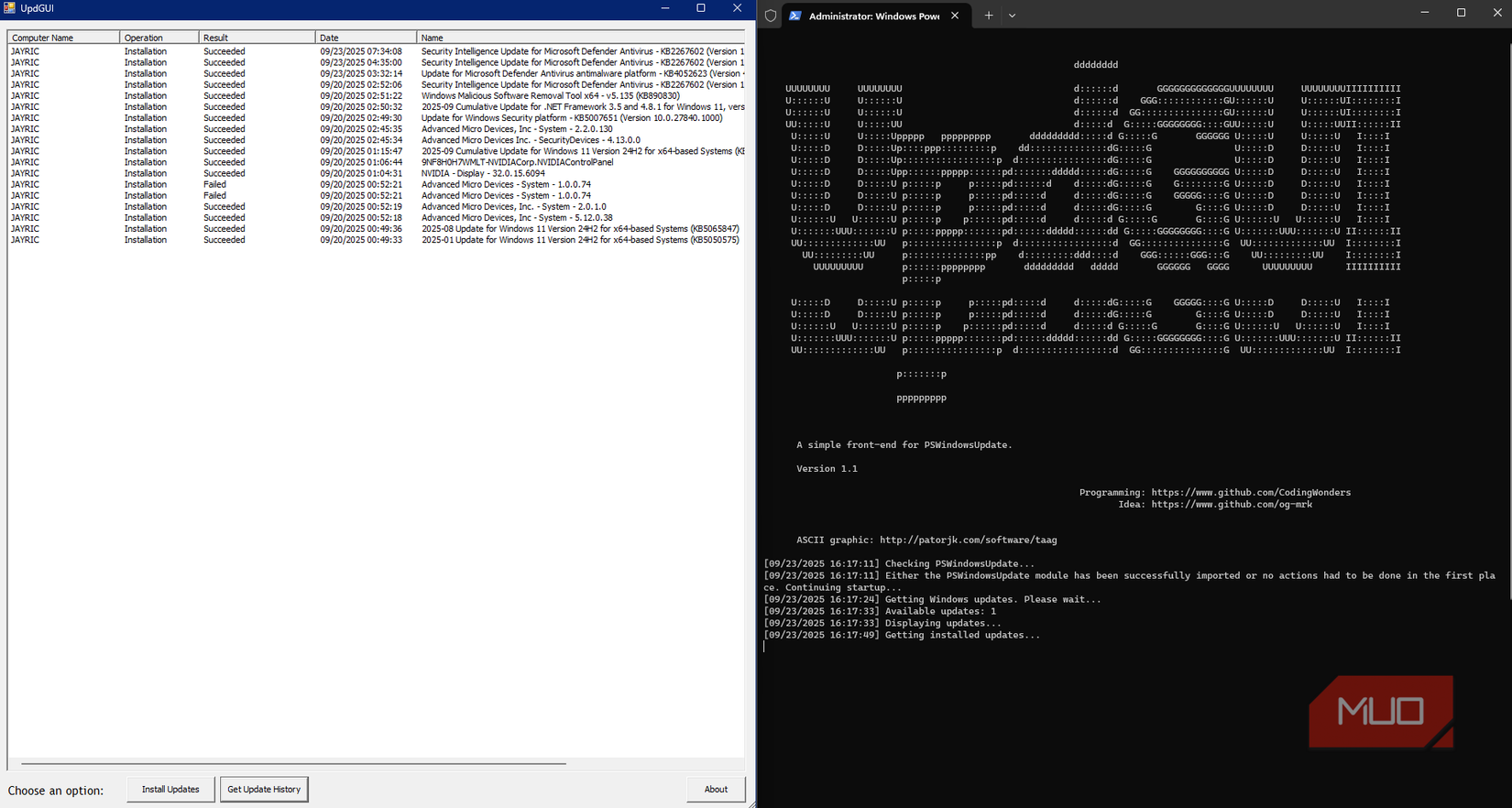 Better update control using PSWindowsUpdate paired with UpdGUI