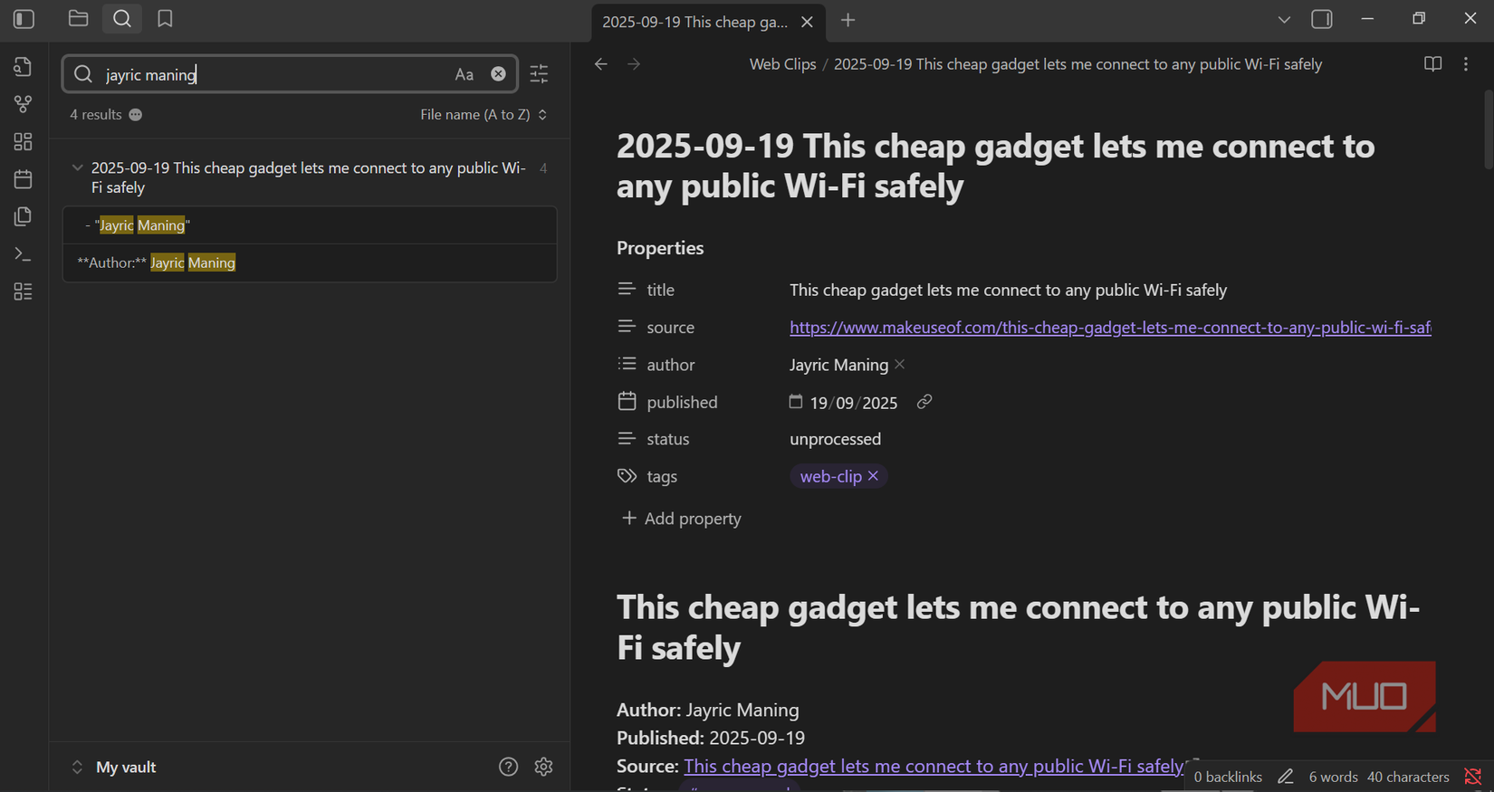 Searching unprocessed articles