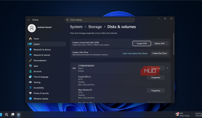 Creae a virtual hard disk option on the Windows 11 Settings app