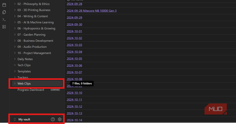 Create web clip folder