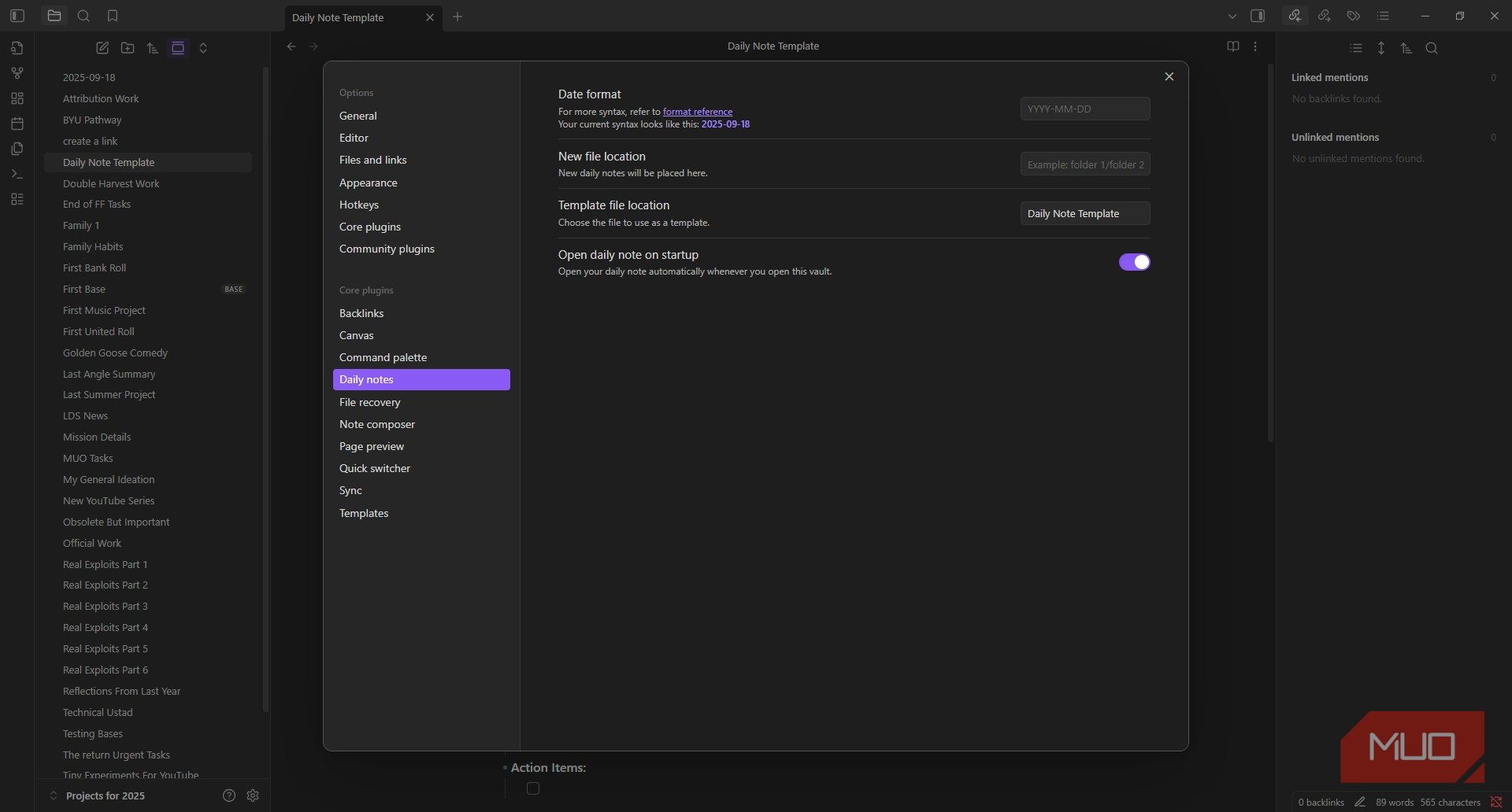 I dropped my planning app after finding this built-in Obsidian plugin
