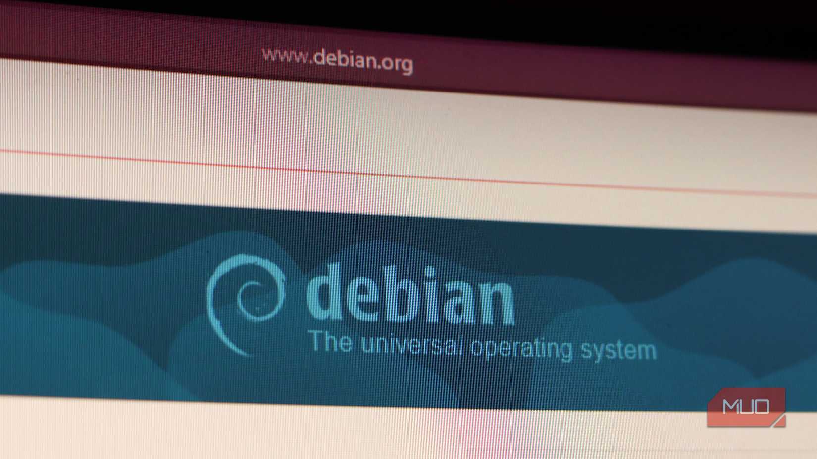 Debian logo on the official website. 