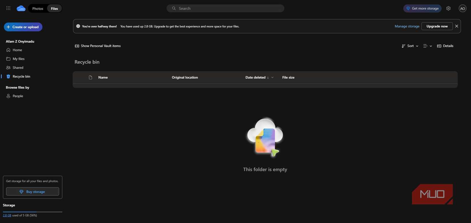 Deleted OneDrive files