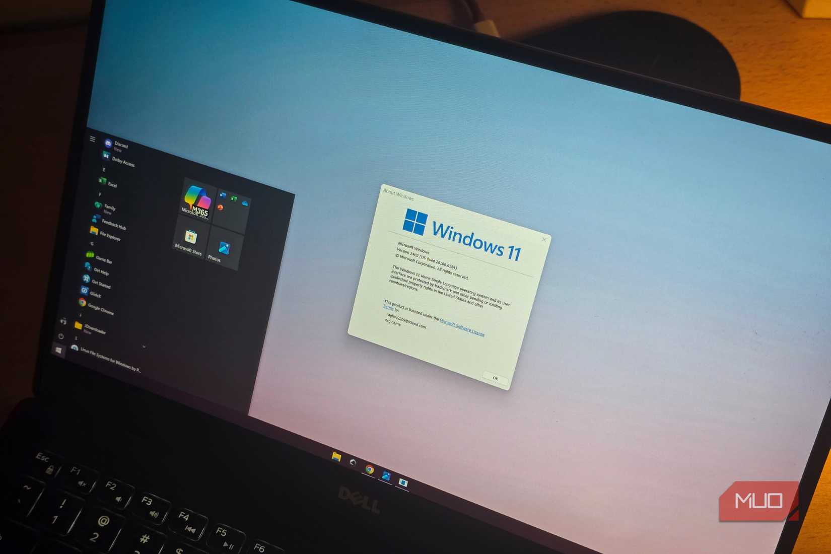 Dell XPS 13 running Windows 11 with the Windows 10 taskbar