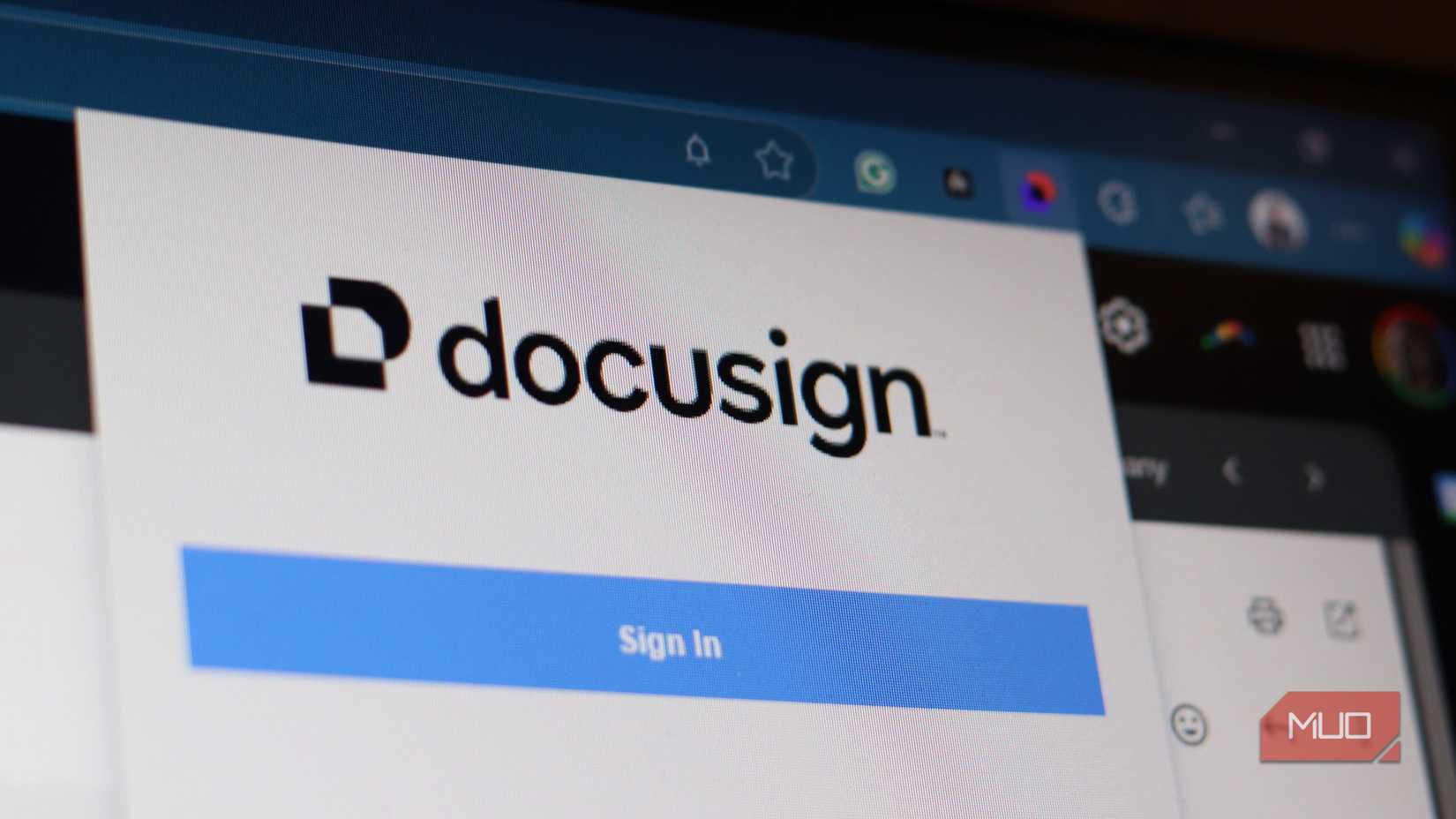 DocuSign extension running on Edge. 