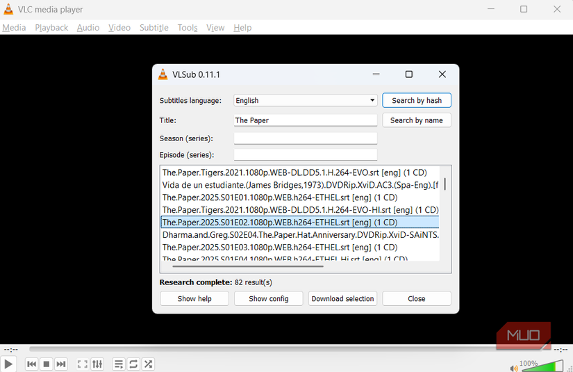 Download subtitle in VLC media player