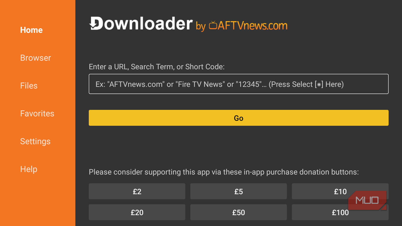 The Downloader app for Fire TV.