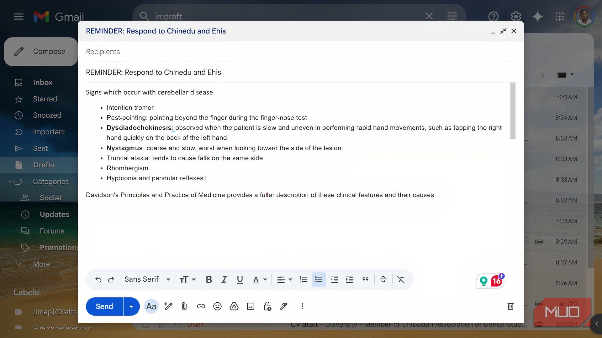 I use email drafts as notes, and it’s weirdly effective