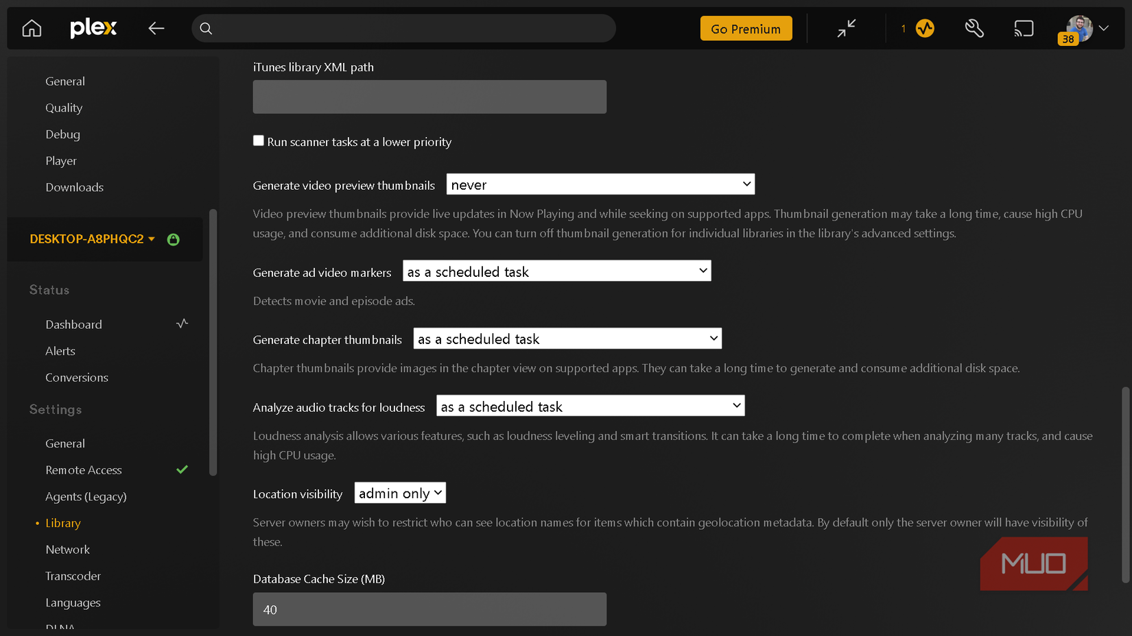 Enabling the Generate voice activity data feature in Plex's settings.