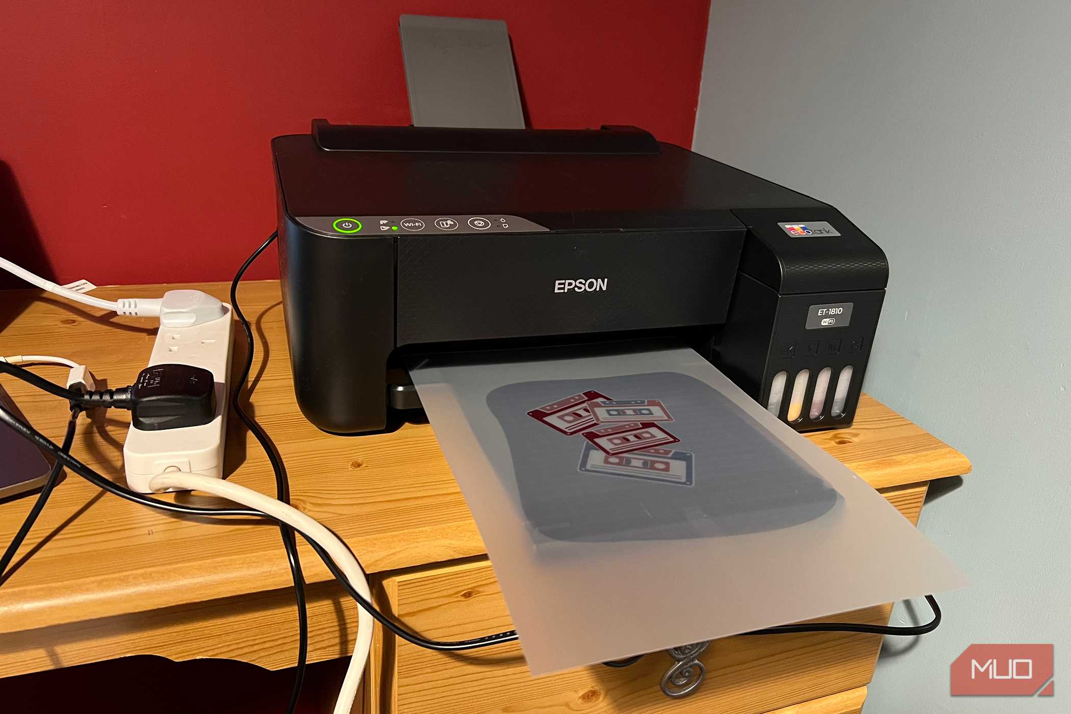 Epson printer with printed graphic on sublimation film