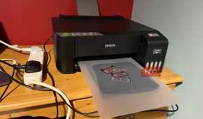 Epson printer with printed graphic on sublimation film