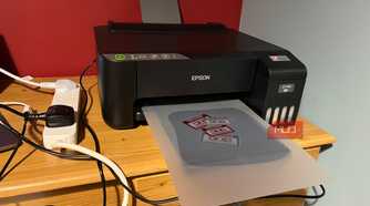Epson printer with printed graphic on sublimation film