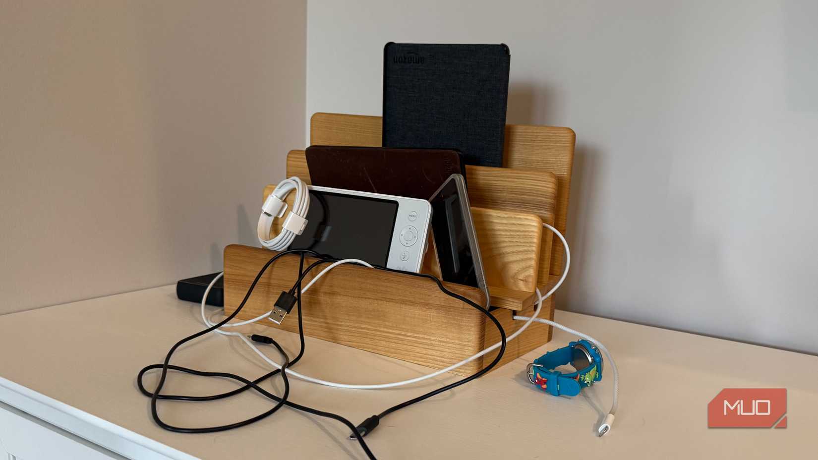 failed cable organizer with tangled mess