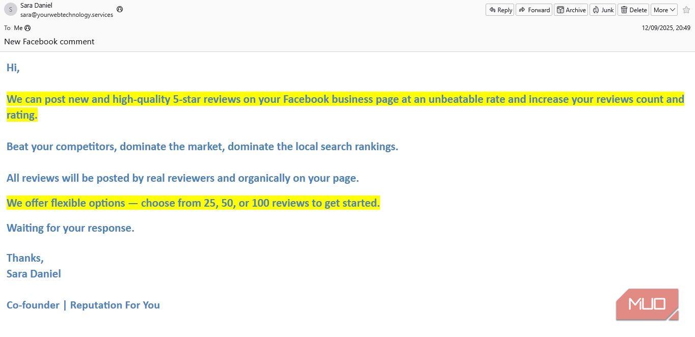 I get these emails every week, but they're actually a scam