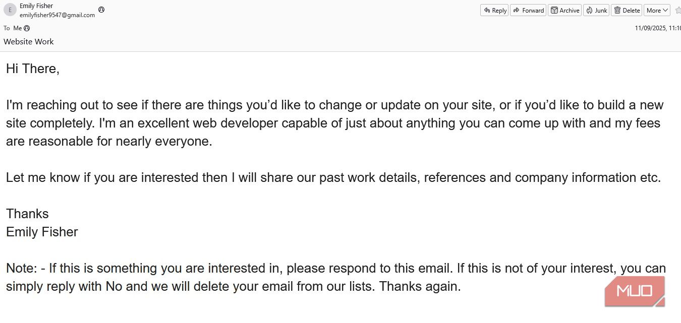 I get these emails every week, but they're actually a scam