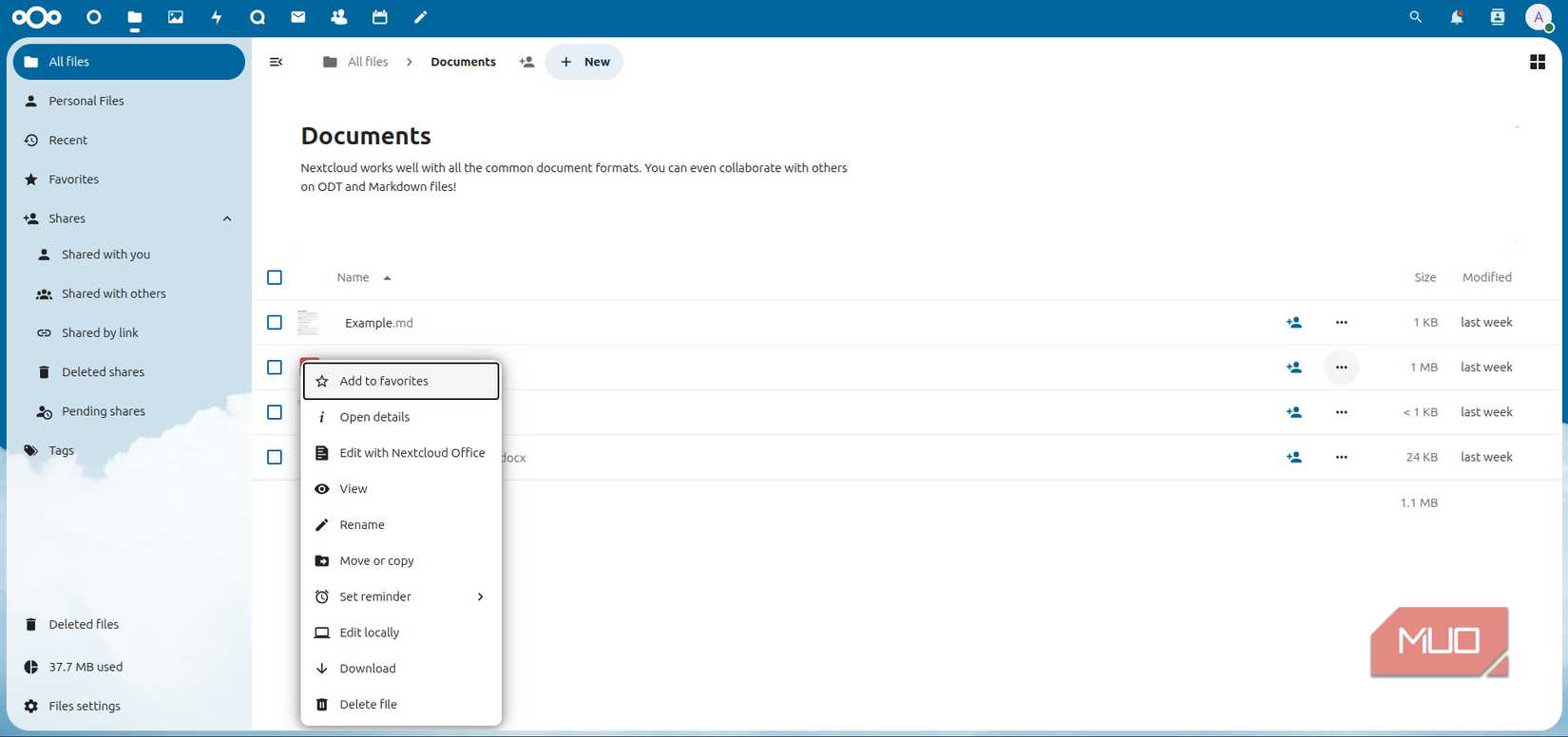 File access on Nextcloud