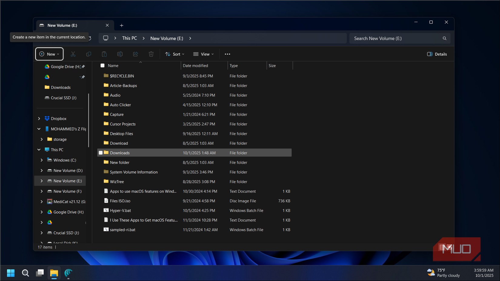 File Explorer open on Windows 11