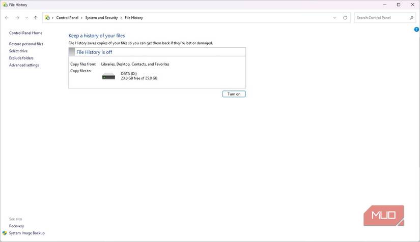 File History on Windows 11