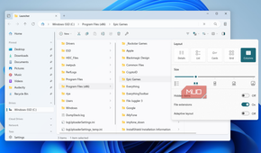 Files app with column view on PC
