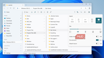 Files app with column view on PC