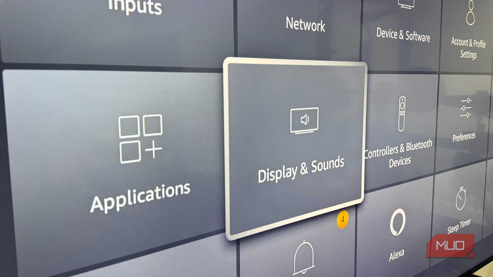Fire TV Display & Sounds setting selection