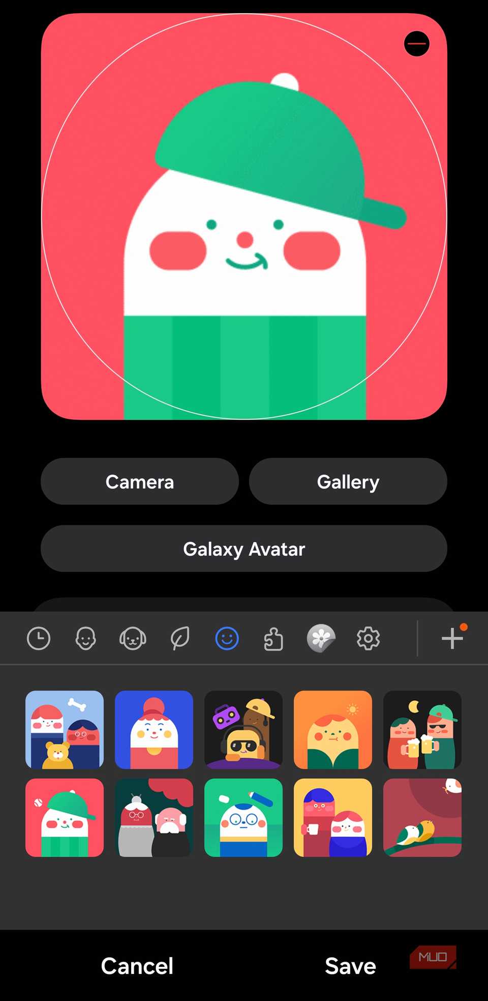 Galaxy Avatar picker for setting a contact photo