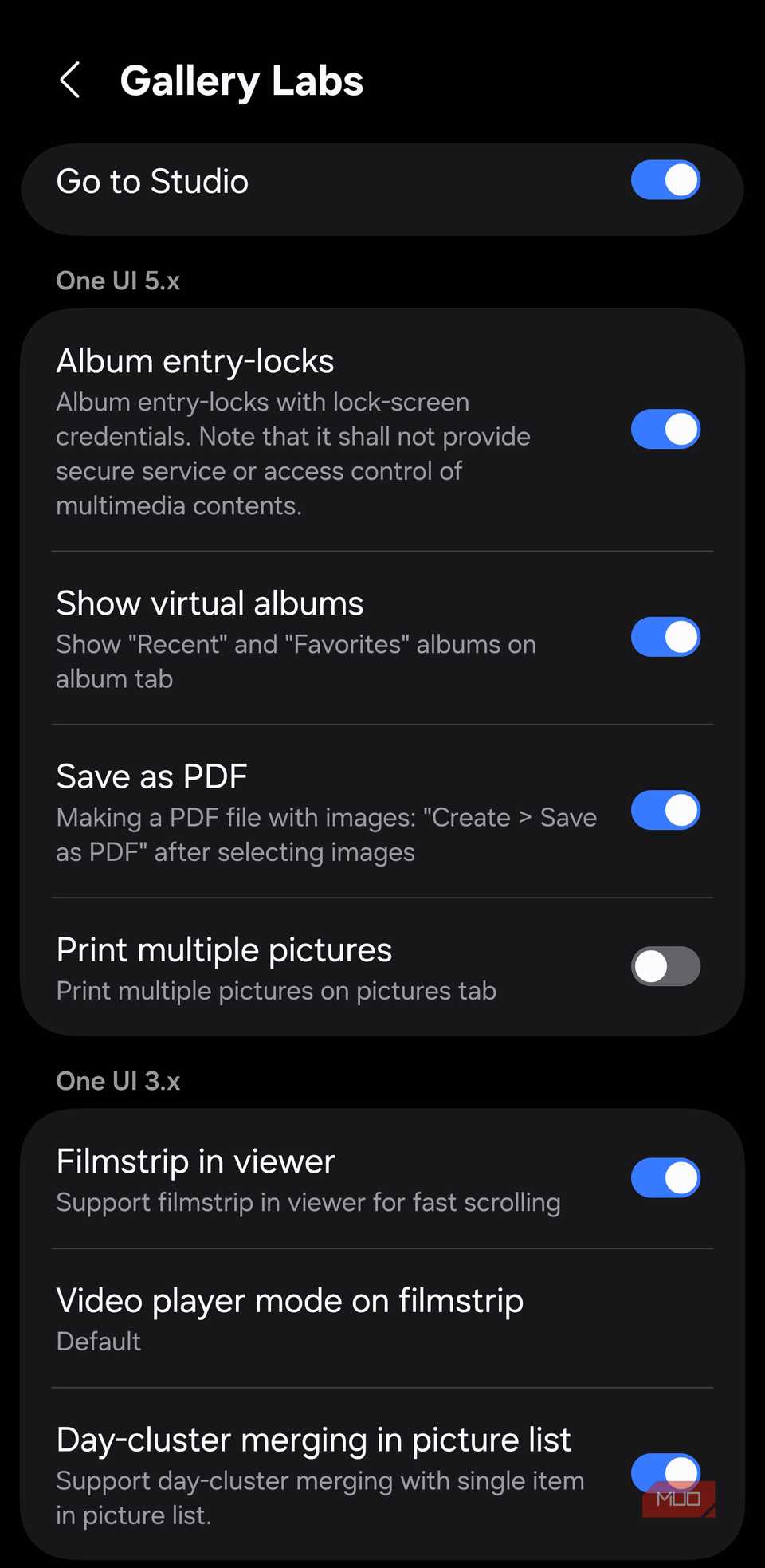 Gallery Labs with Album entry lock and Save as PDF enabled