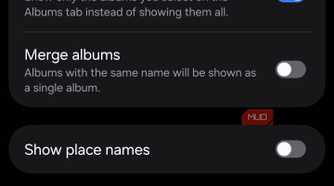 Gallery settings screen showing Gallery Labs option