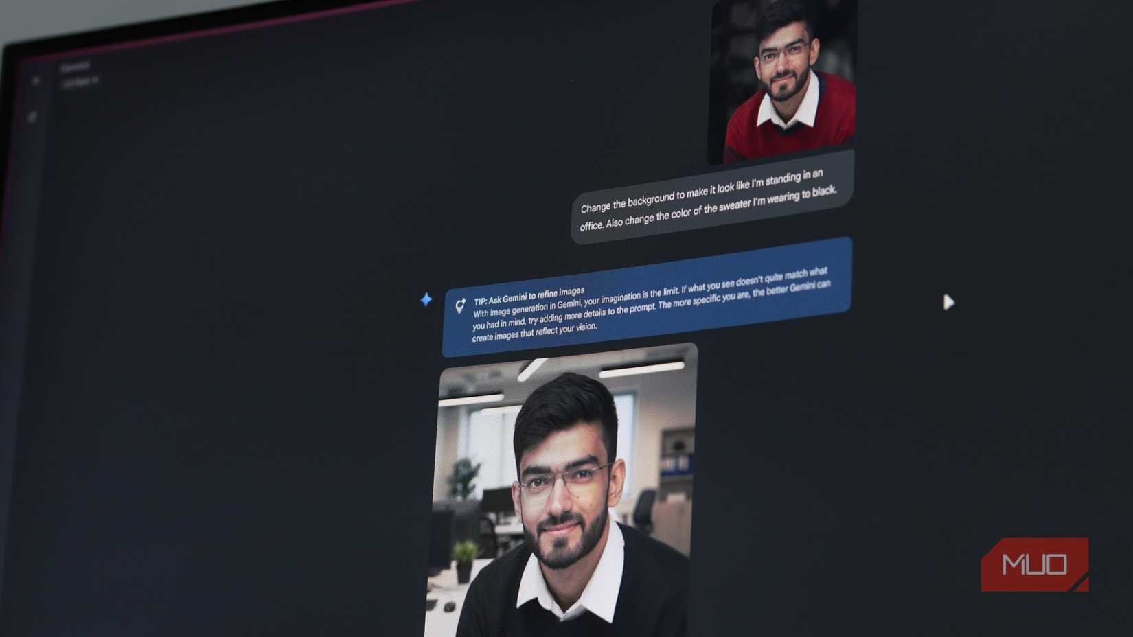 Gemini editing an image while retaining likeness. 