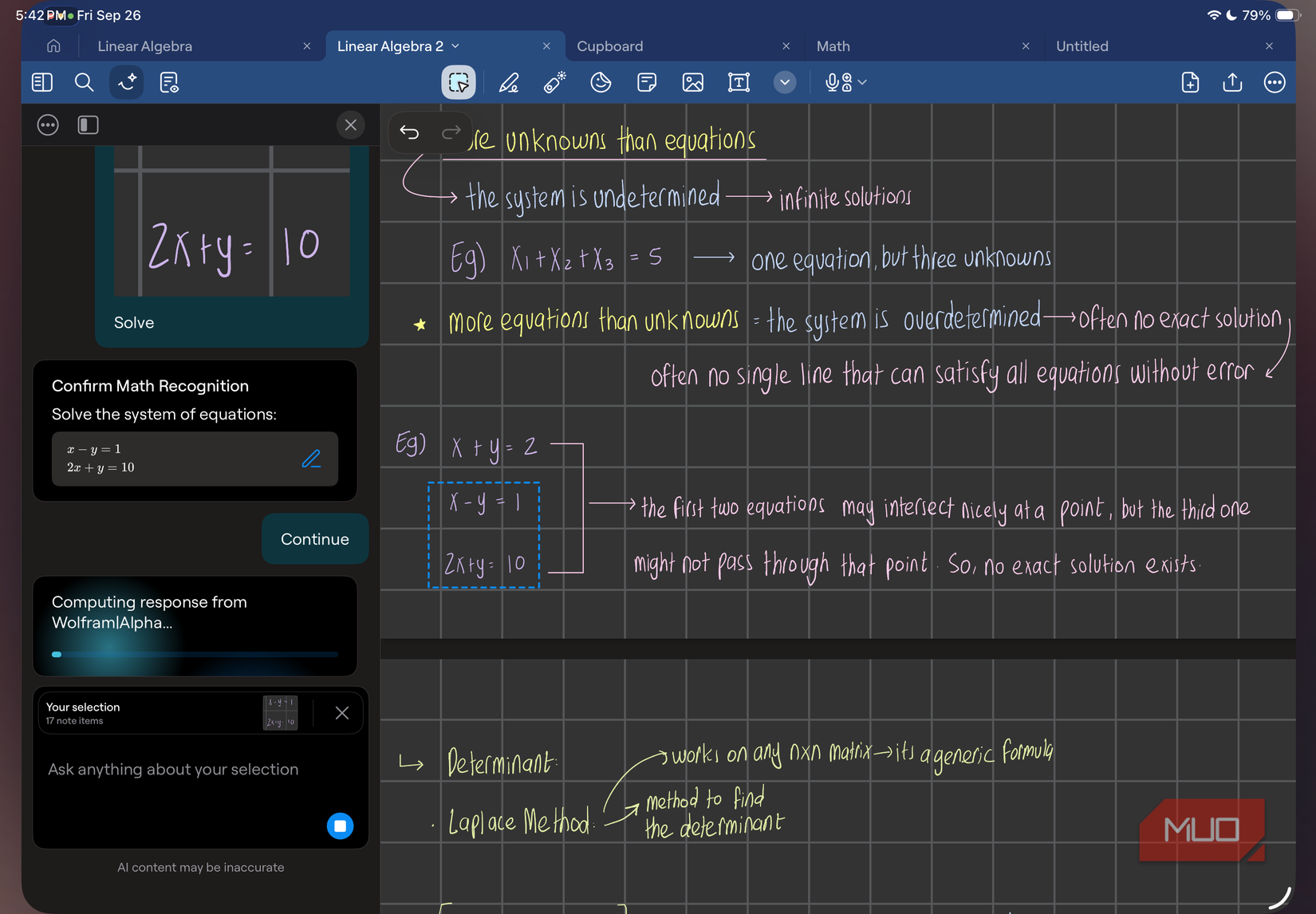Goodnotes 6 Computing responses from Wolfram Alpha