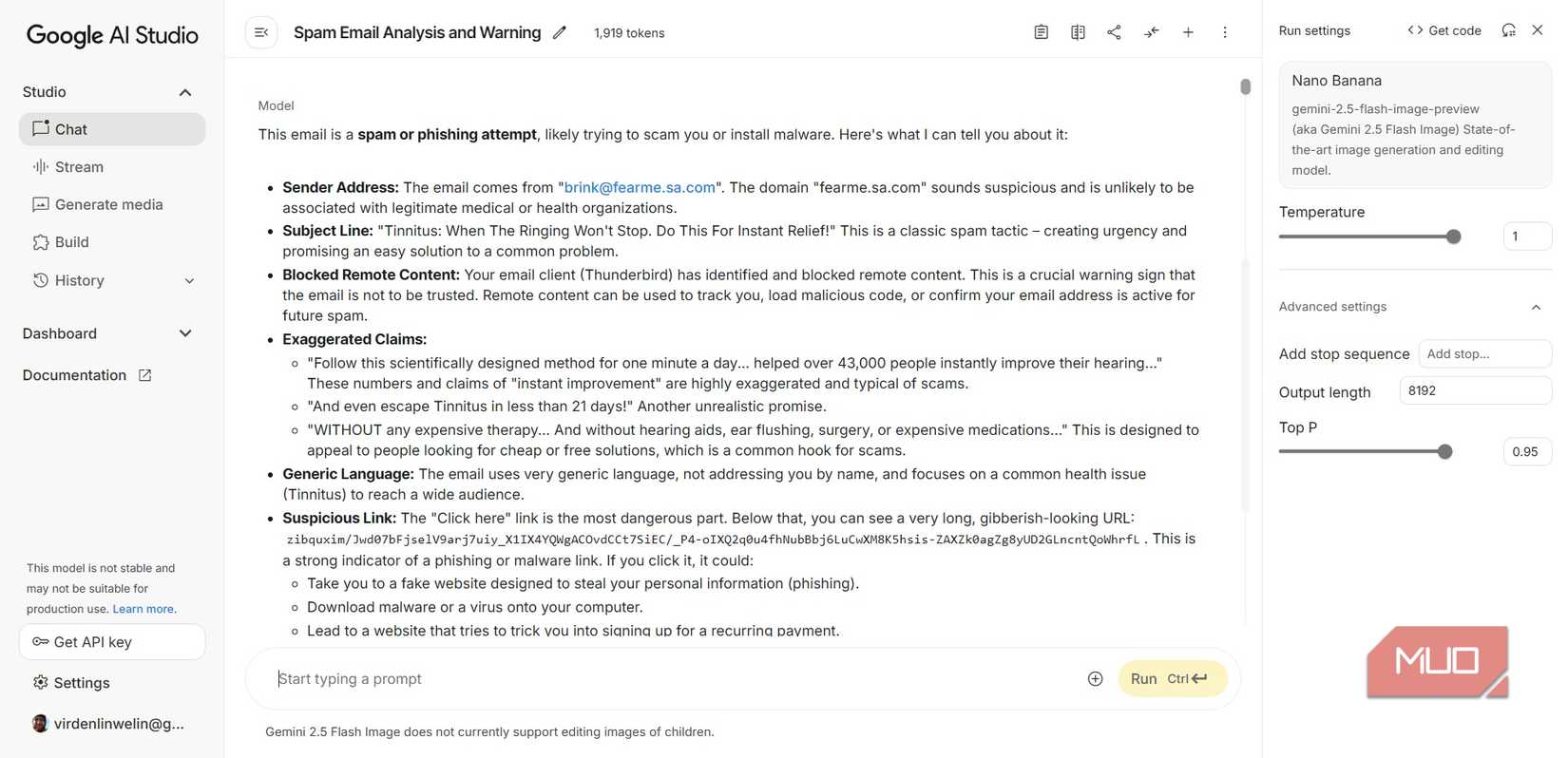 google gemini detecting phishing email