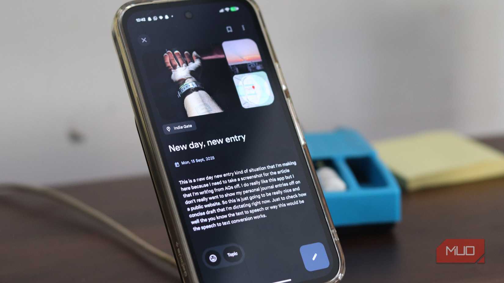 A journal entry in Google Journal app.