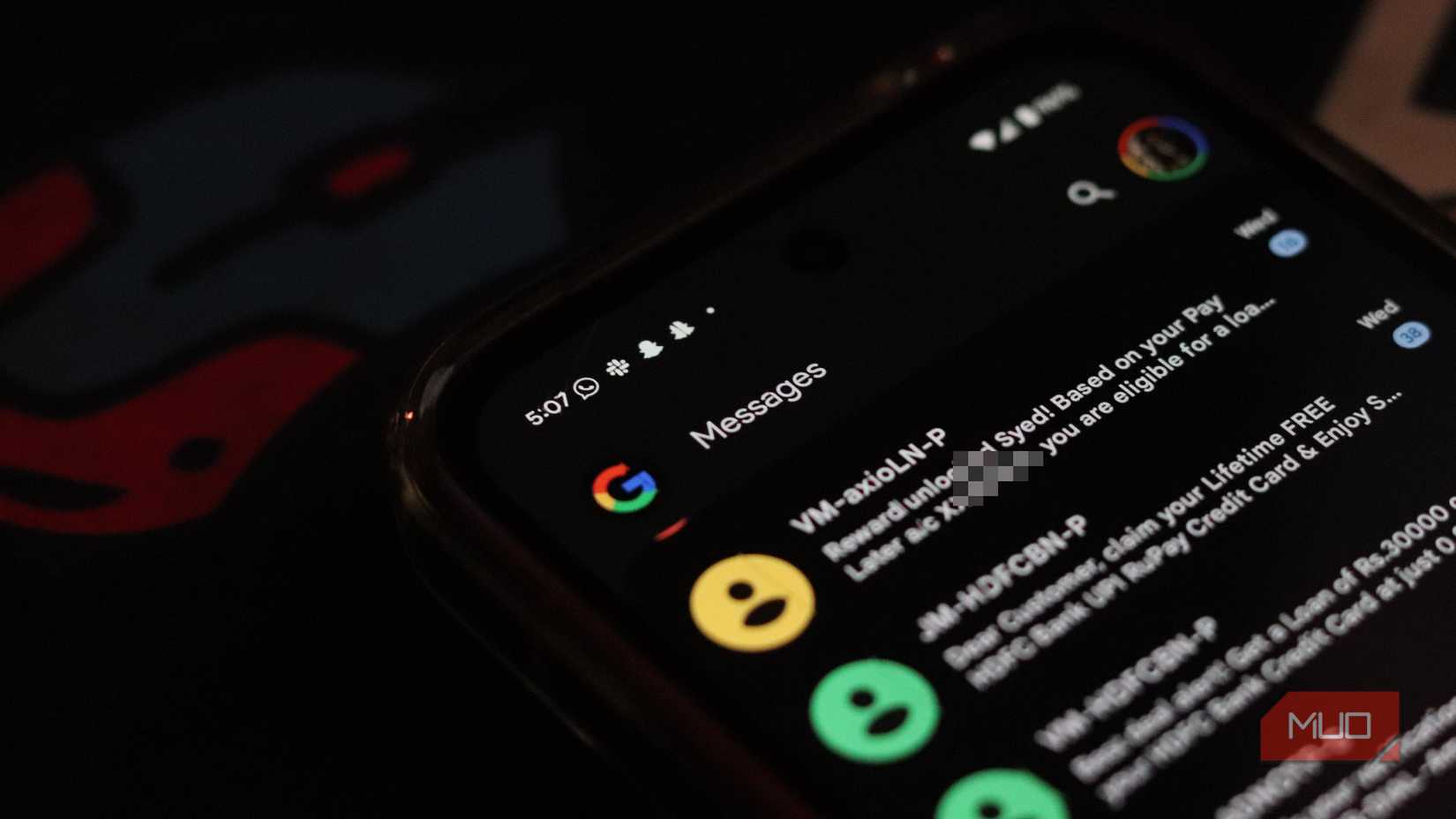 Google Messages app on a Pixel 9a. 