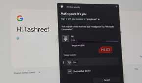 Google passkey sign showing Windows hello dialog