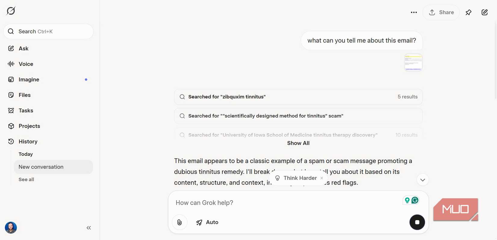 grok phishing email detection.