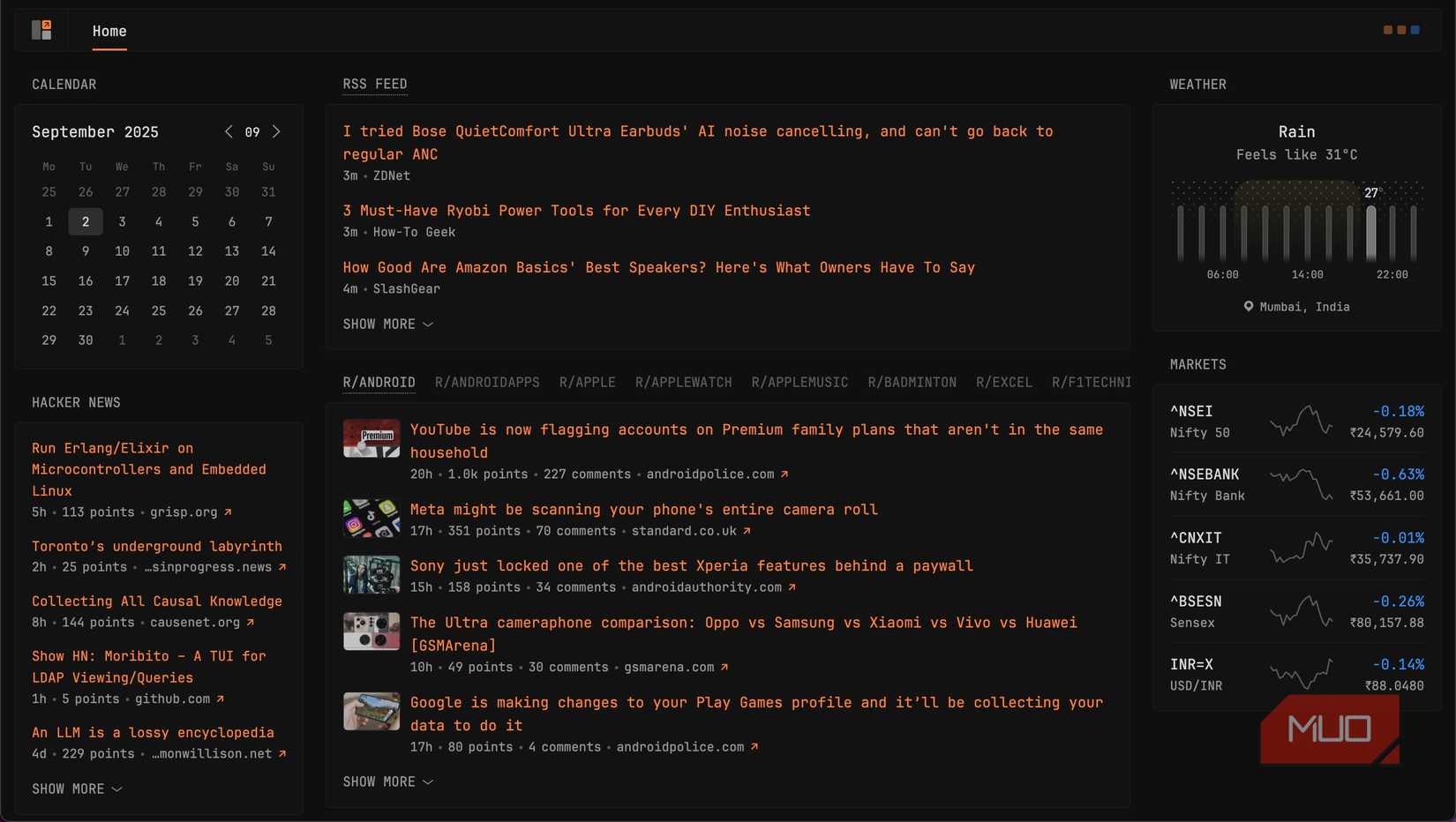 Glance app running on an Ubuntu Server.