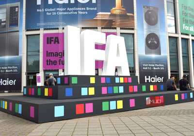 ifa 2025 sign outside messe berlin.
