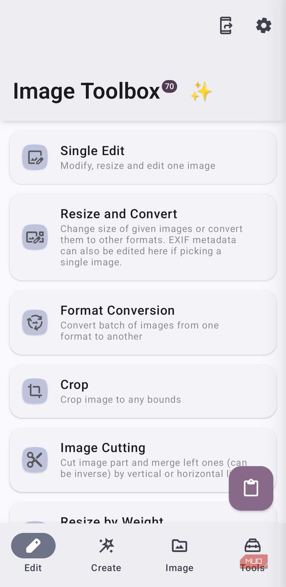 Image Toolbox app on Android
