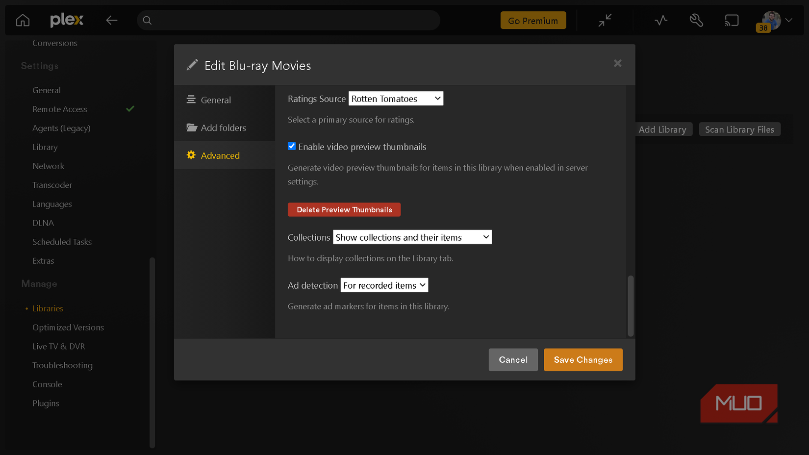 In Plex's advanced library settings to enable the Enable voice activity detection feature.