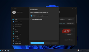 initialize VHD dialog on Windows 11