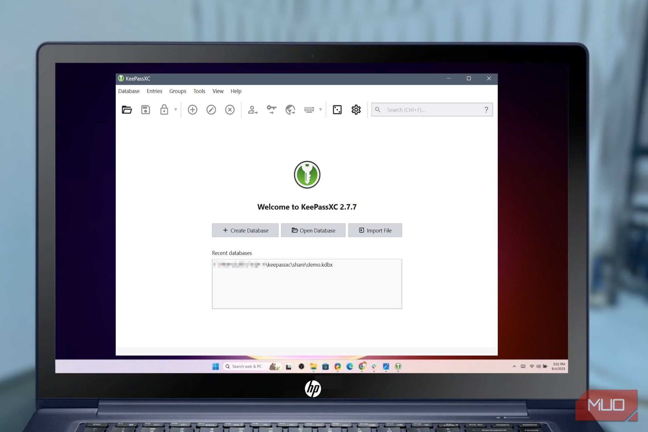 KeypassXC offline password manager