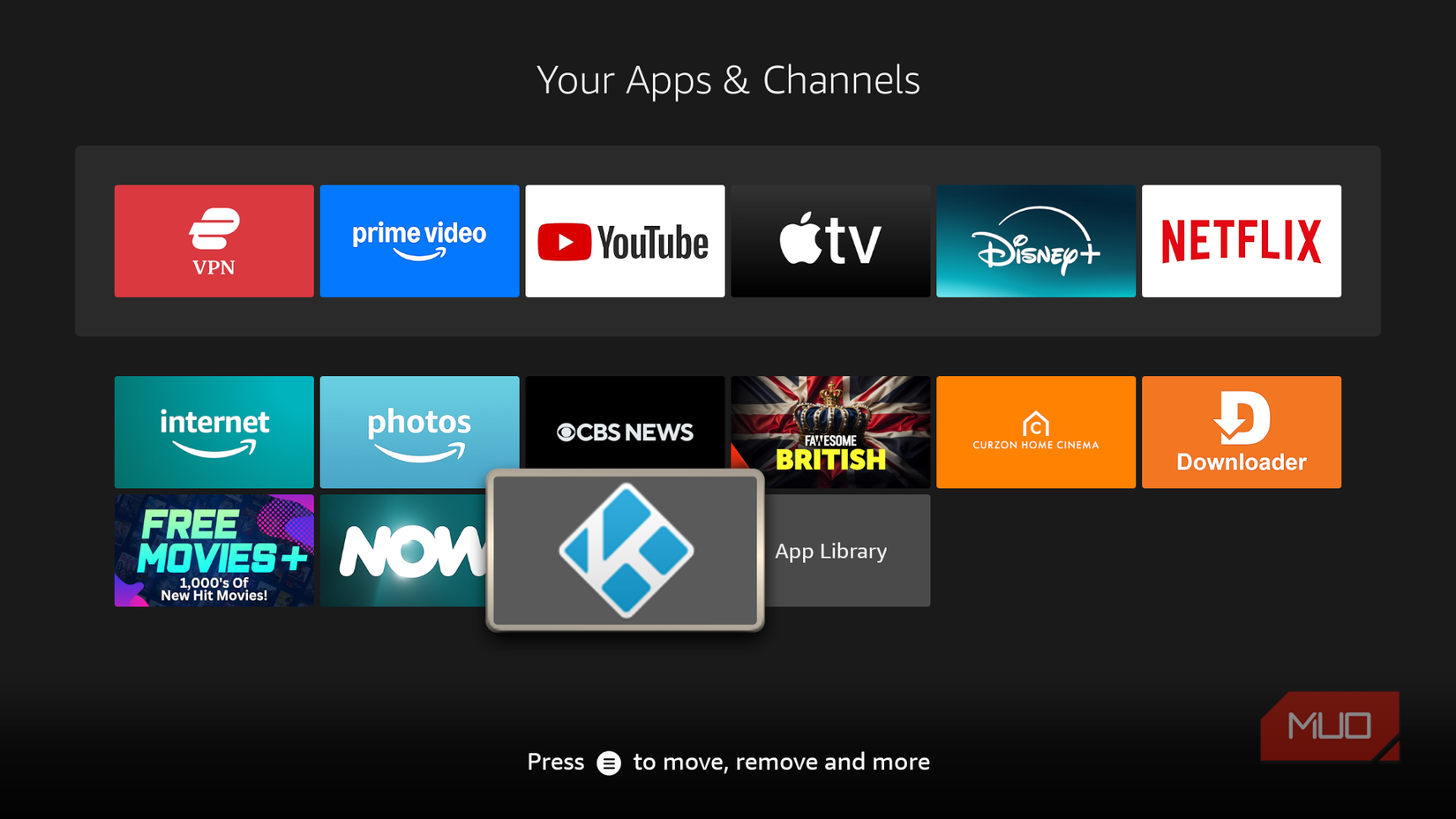 The Kodi app on Fire TV.