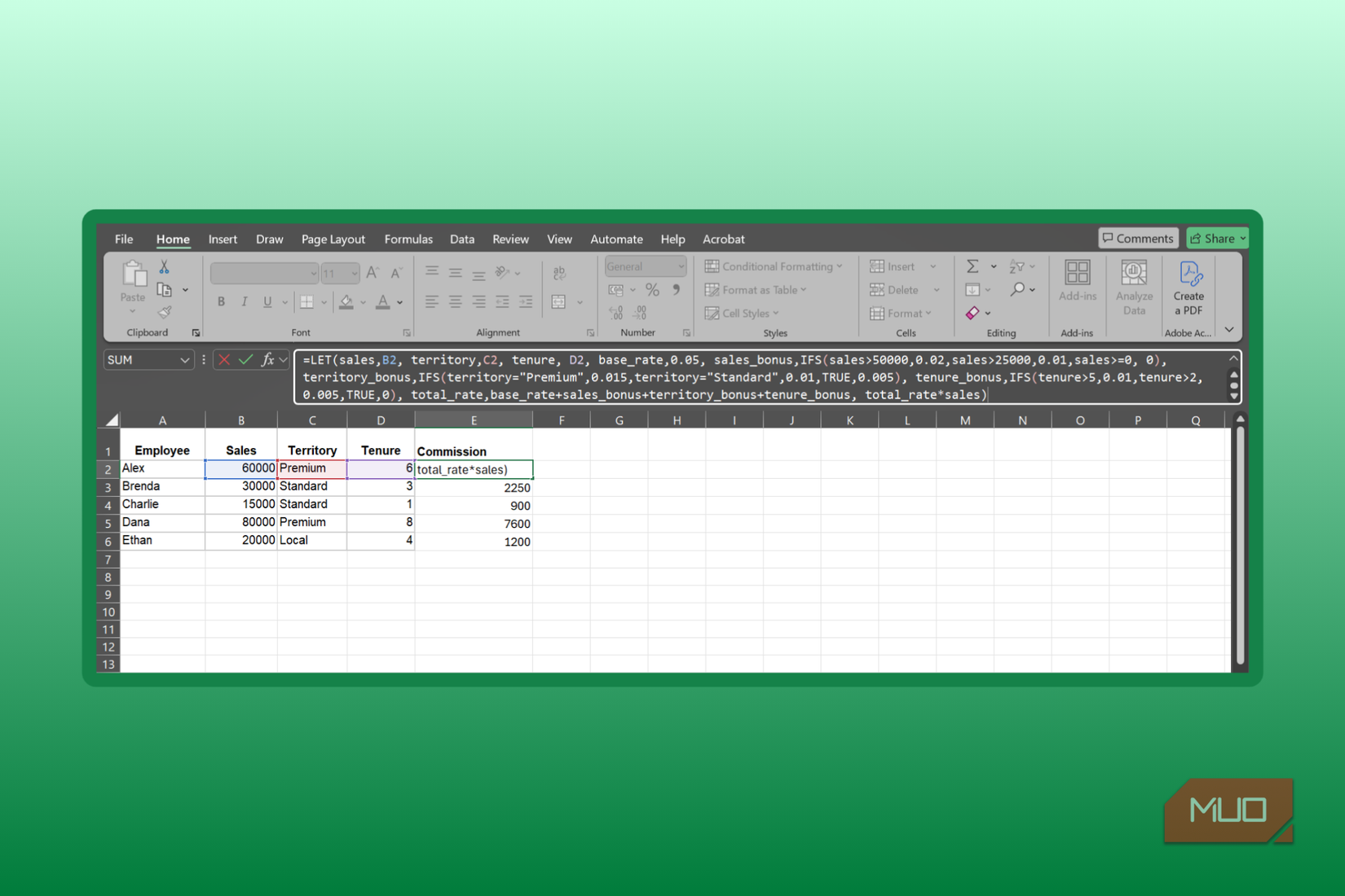 LET and IFS in Excel.