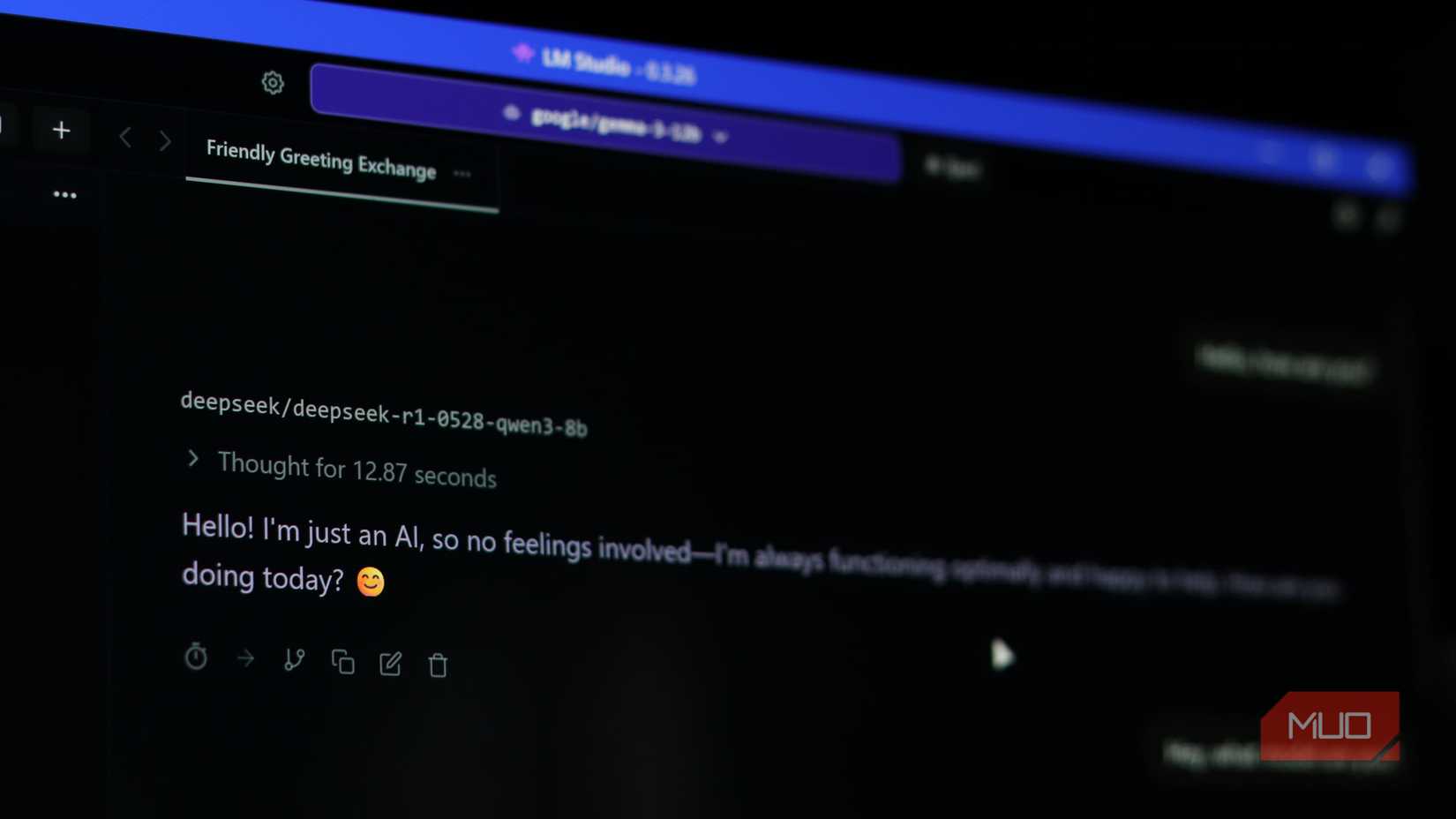 LM Studio with a Deepseek R1 chat. 