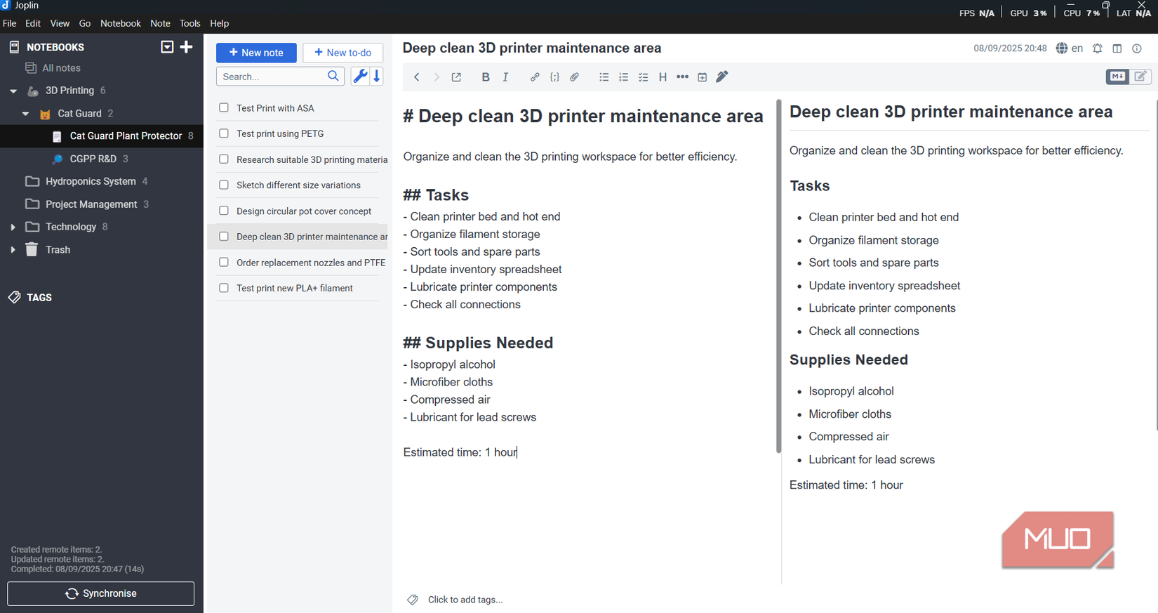 Making To-Dos with Joplin Plugin
